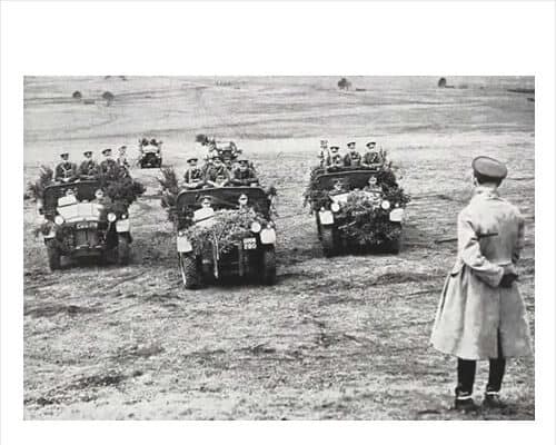 1936 - 3rd King's Own Hussars On Parade At Tidworth, Camouflaged Vehicles