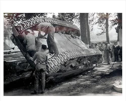 Another 3rd Hussars M4 Sherman requiring recovery.