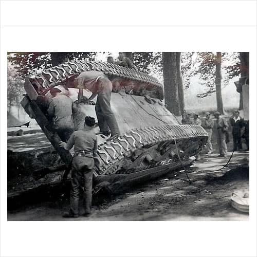 Another 3rd Hussars M4 Sherman requiring recovery.